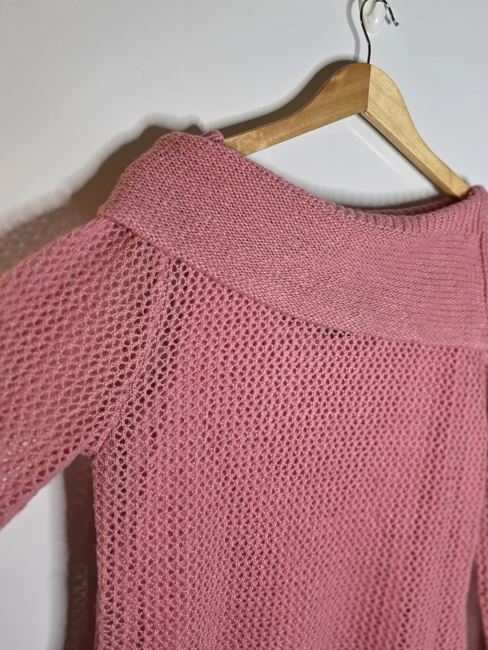 Style & Co Pink envelope neck Open-Knit Women's Sweater and built in tank under